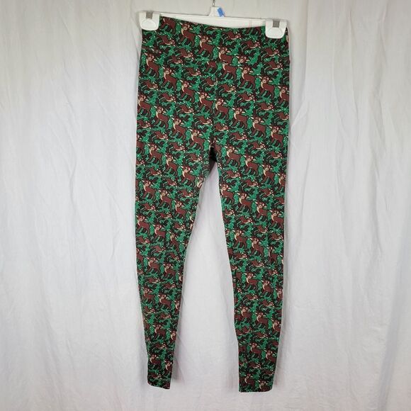 LuLaRoe Rudolph The‎ Red-Nose Reindeer Leggings - Picture 1 of 4